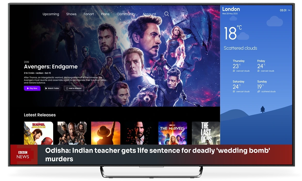 OTT streaming on digital signage