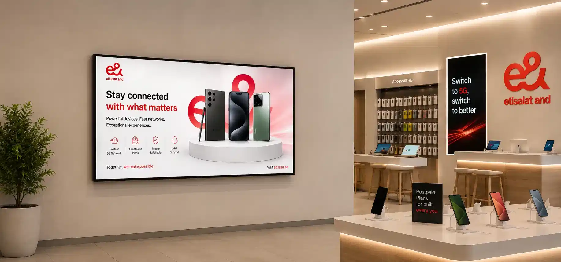 Etisalat digital signage deployment powered by Pickcel