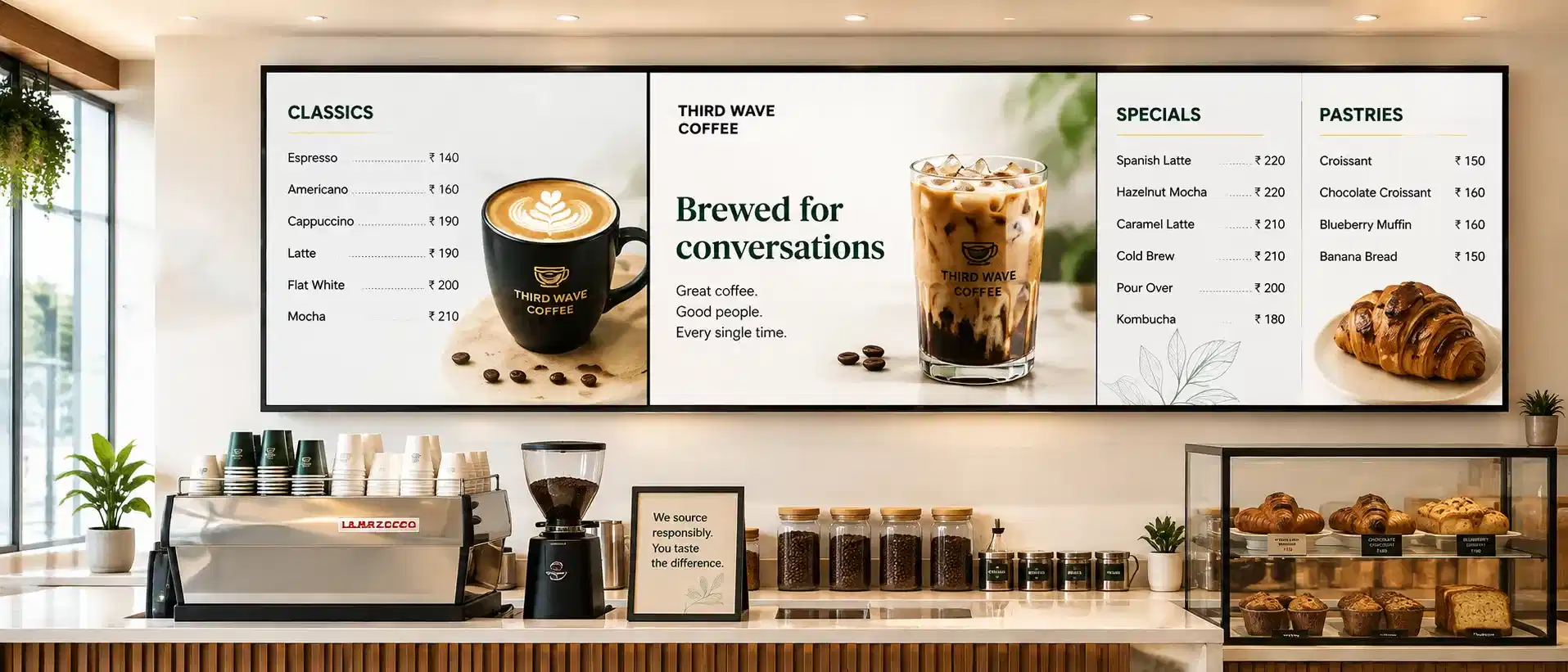 Third Wave Coffee digital signage deployment powered by Pickcel
