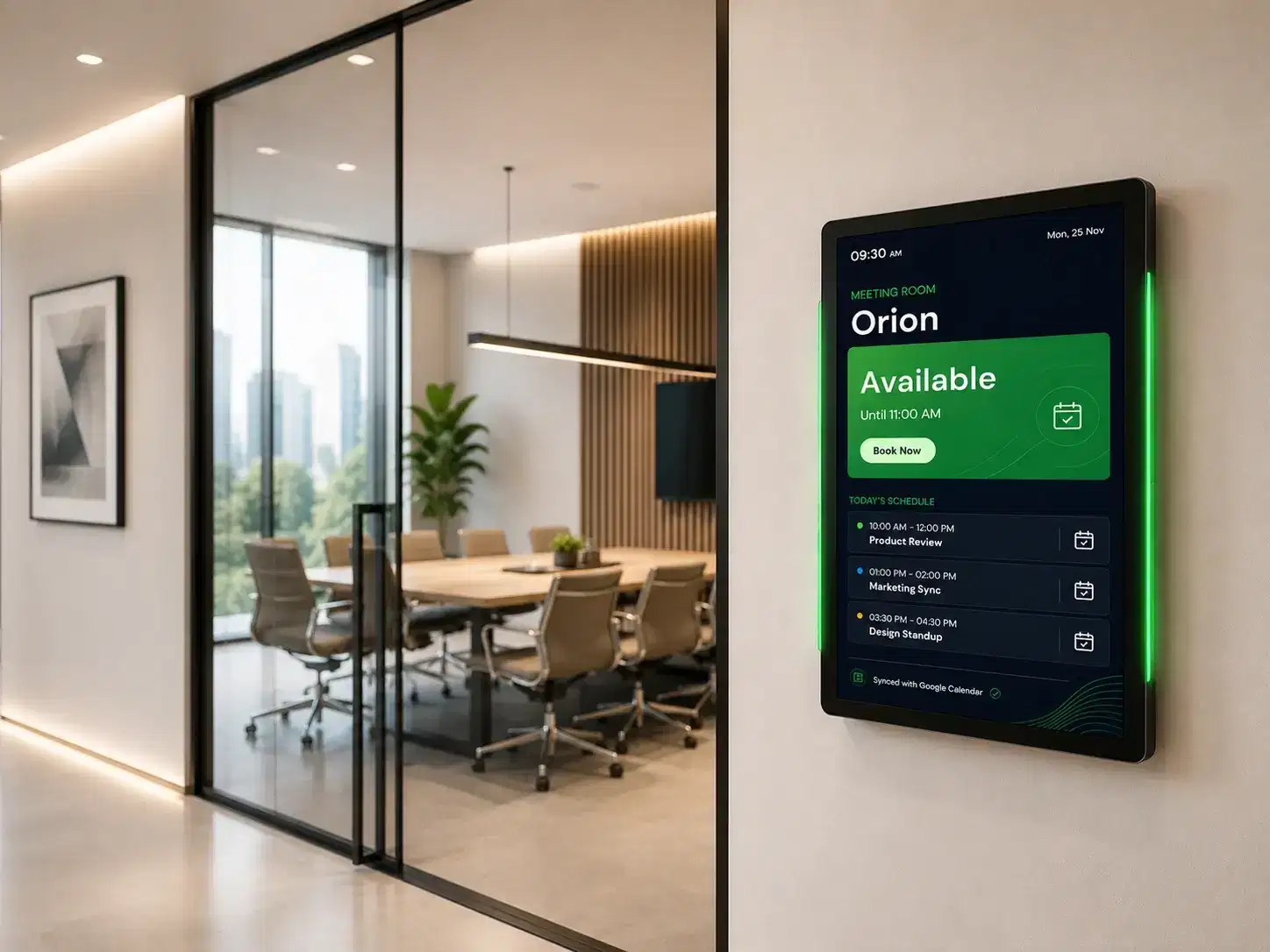 Meeting room availability display