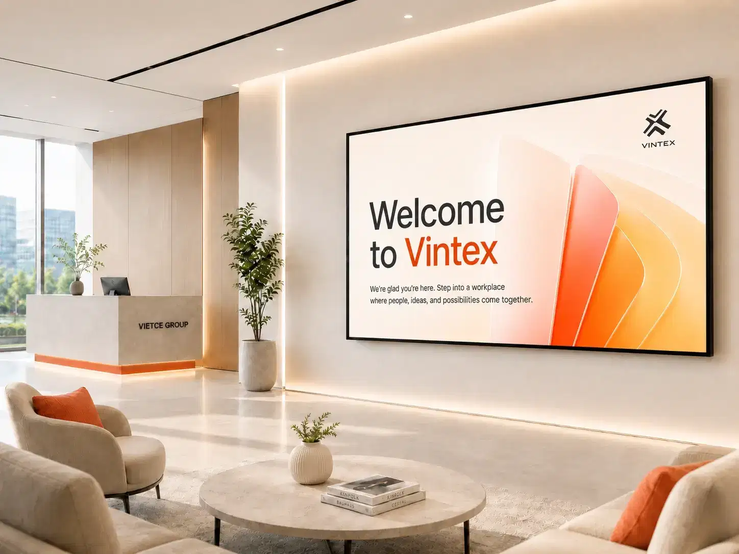 Visitor management welcome display