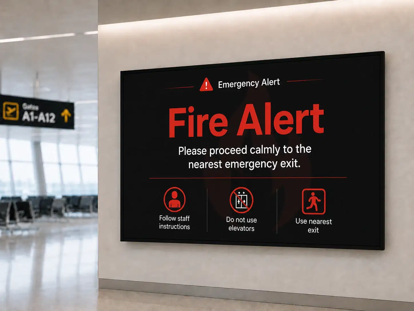 Transit network control room using Pickcel emergency broadcast system to push alerts to all screens simultaneously