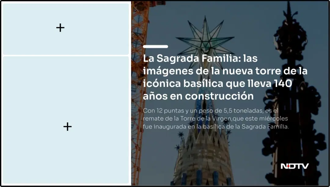 Step 2: Digital signage software interface showing composition window with NDTV News app feed being displayed on the right