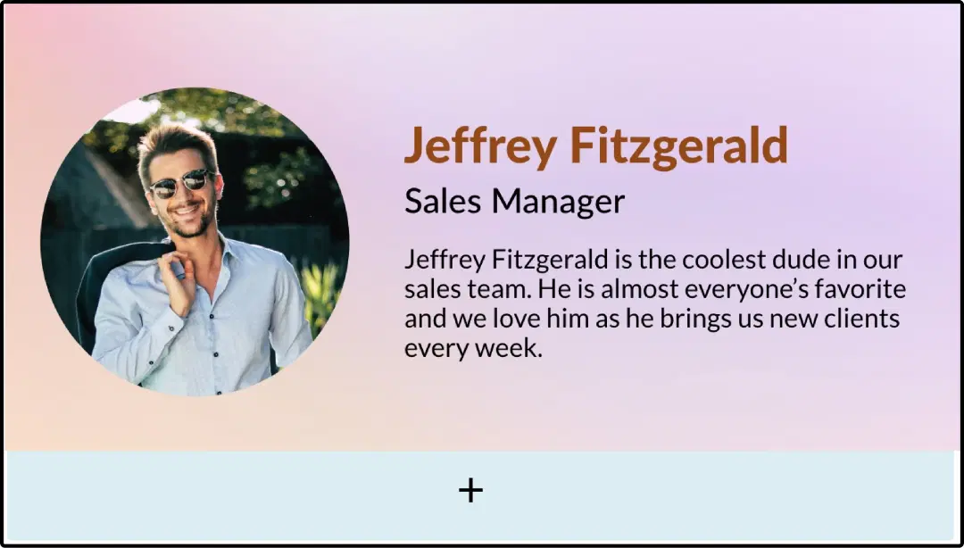 Step 2: Digital signage software interface showing composition window with Meet Your Team app feed being displayed on the top