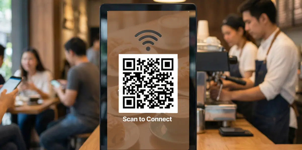 Hospitality and cafes using Wi-Fi Connect on digital signage