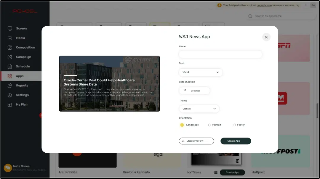 Configure the WSJ app Configure the WSJ app
