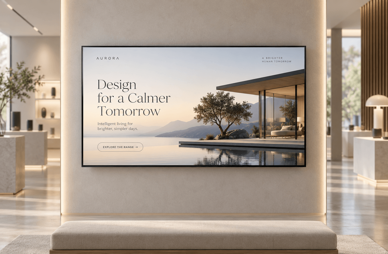Illustrative digital signage screen, not a Yodeck product screenshot