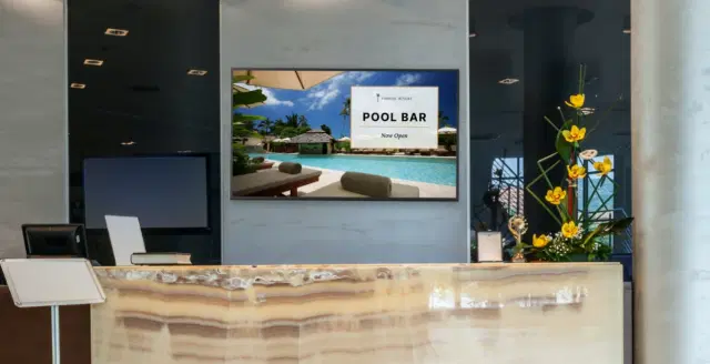 Hotel JW Marriott displaying content on digital signage screens with help of digital signage software from Pickcel