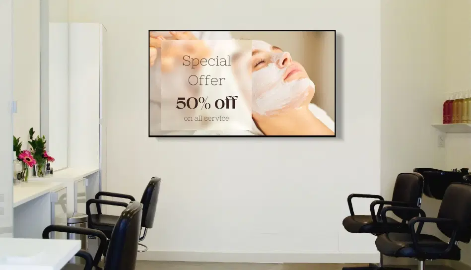 My Salon Suite digital signage powered by Pickcel