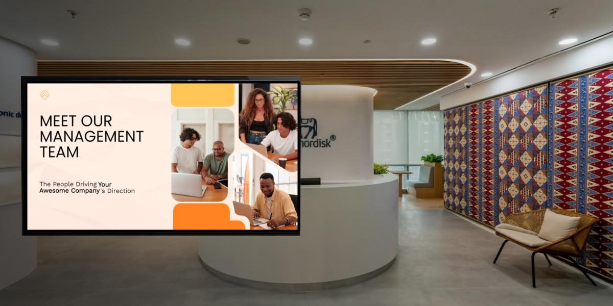 Novo Nordisk corporate digital signage powered by Pickcel