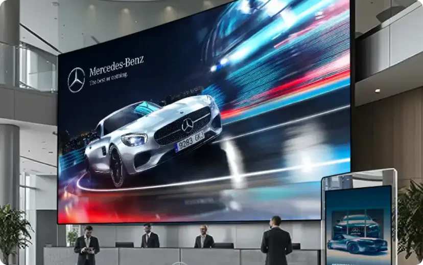 Mercedes Benz digital signage showroom