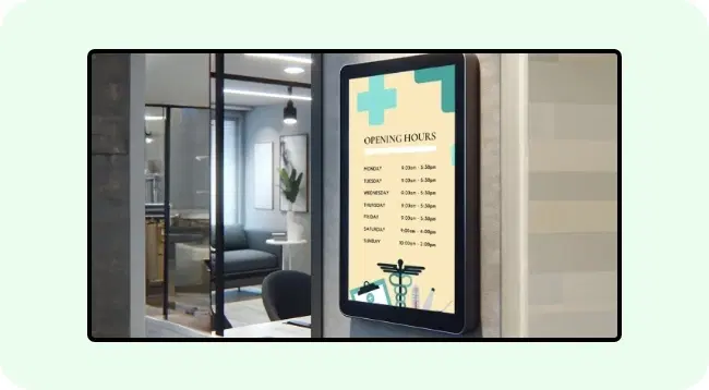 CSR activity on a digital signage screen CSR activity on a digital signage screen