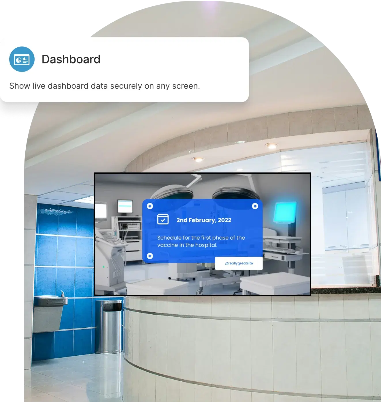 Healthcare digital signage working offline without internet