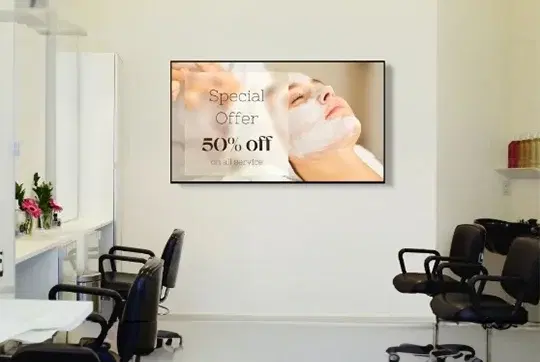 Beauty salon digital signage