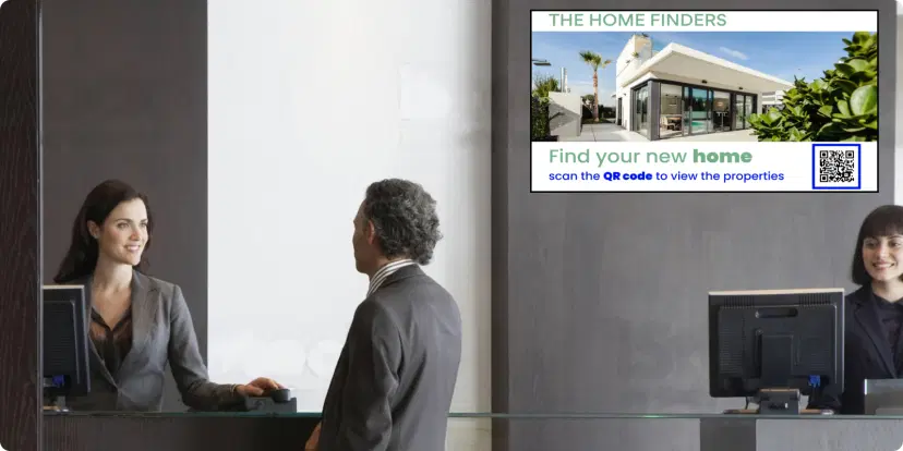 Office reception digital signage