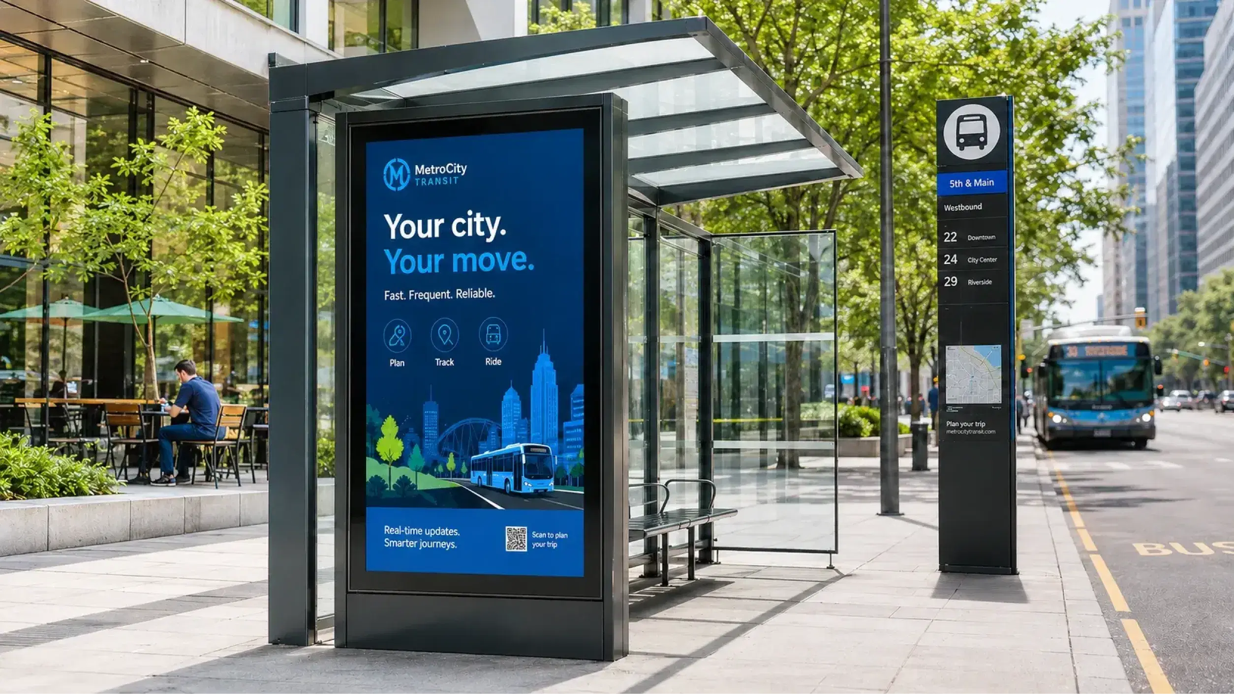 Bus stop digital signage