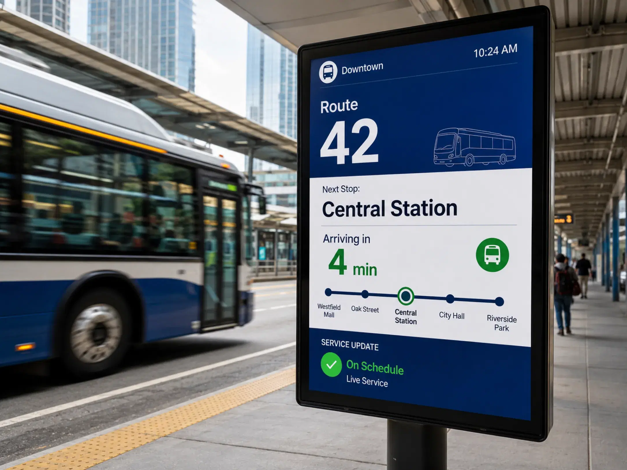 Bus fleet digital signage