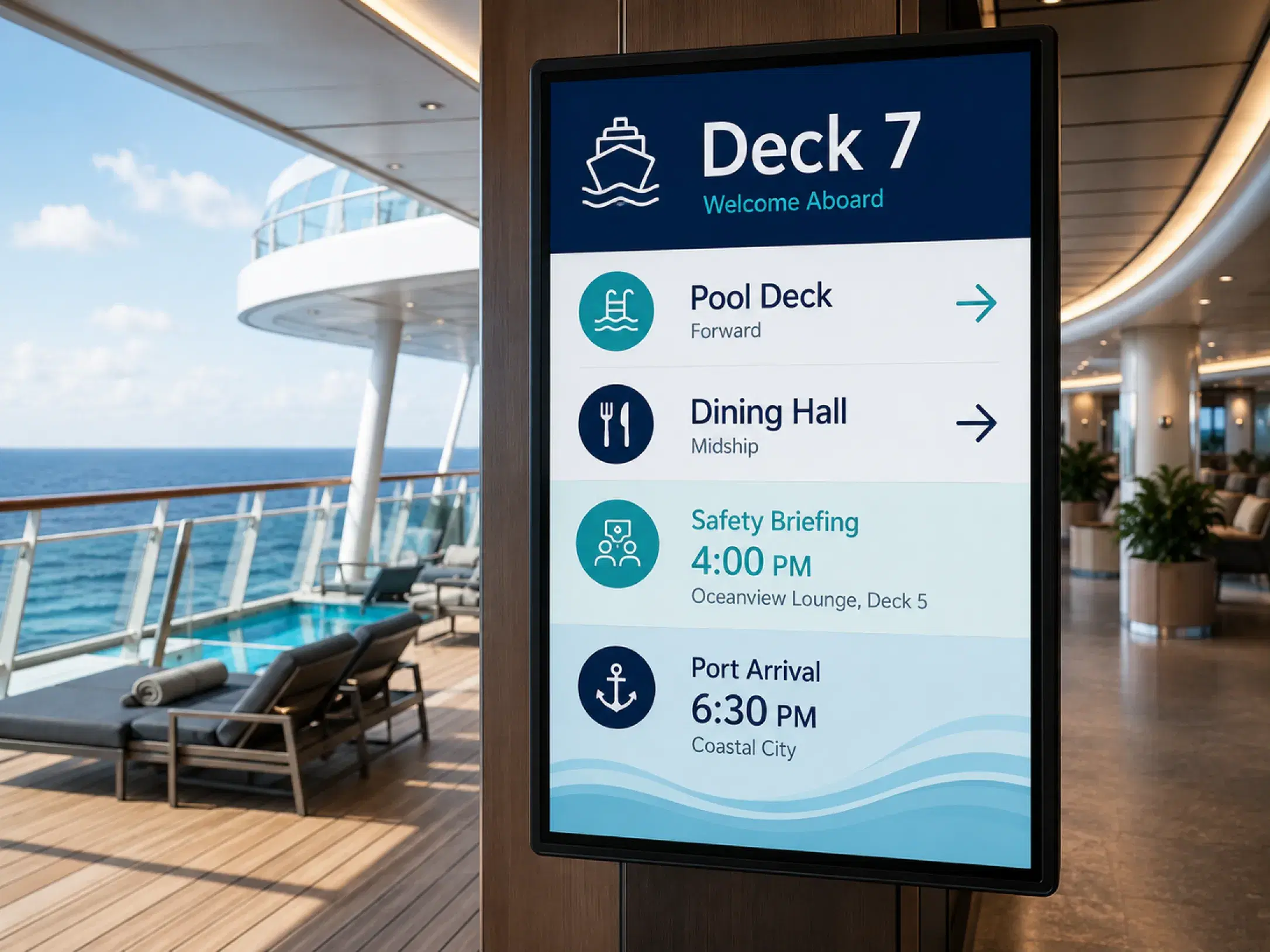Cruise and maritime digital signage