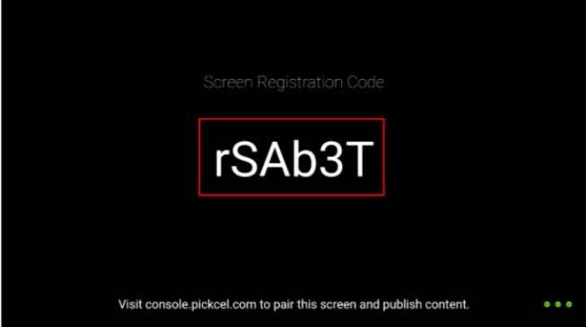 Screen registration code
