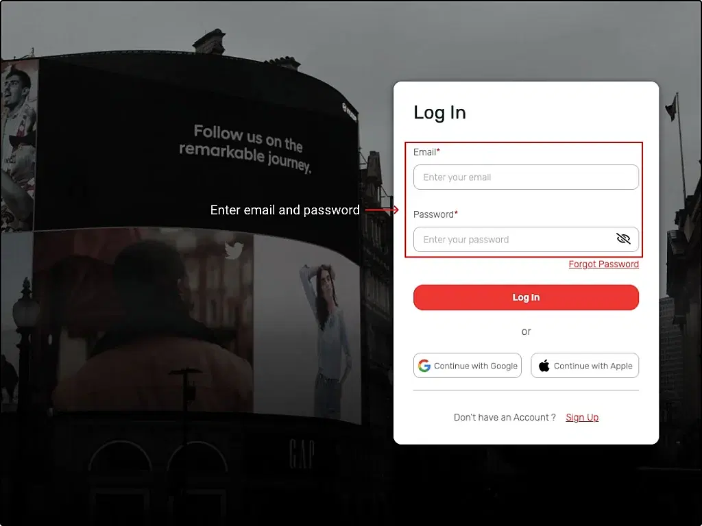 How to monitor live air quality with the Pickcel AQI app. Step 1: register/log in to the Pickcel dashboard