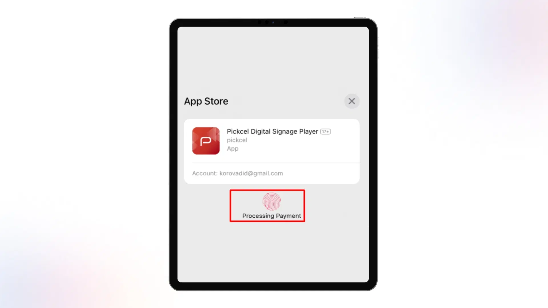 Verification process before an app download on App store