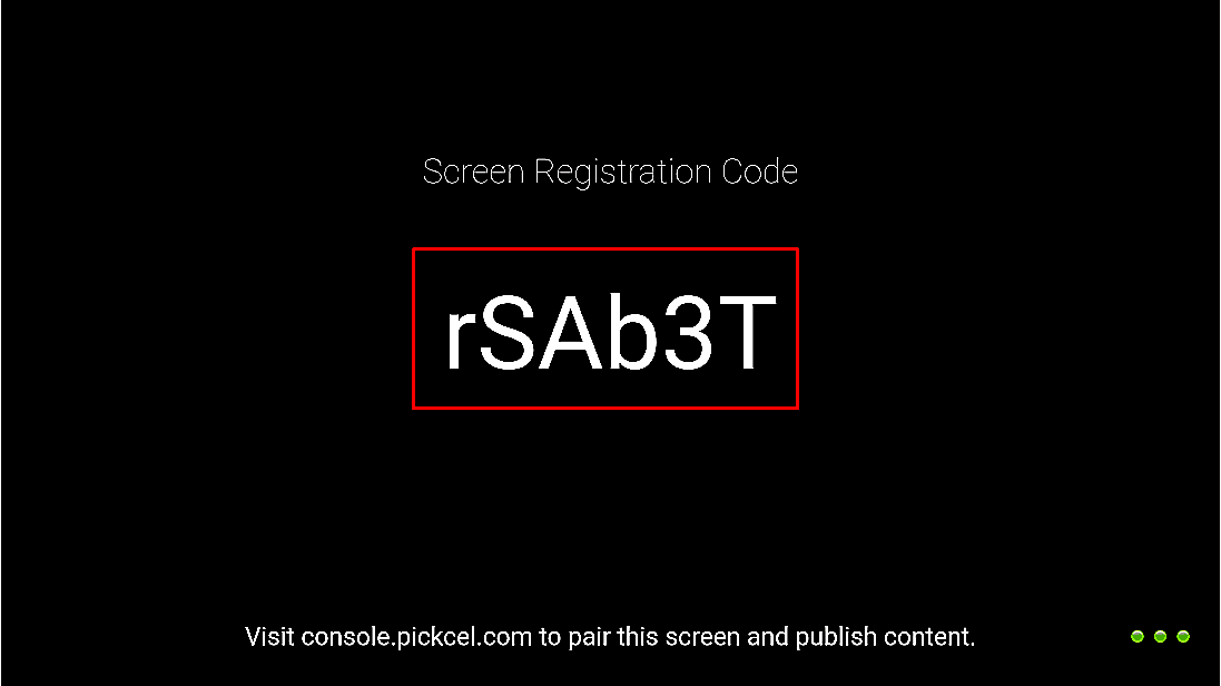 Screen registration code
