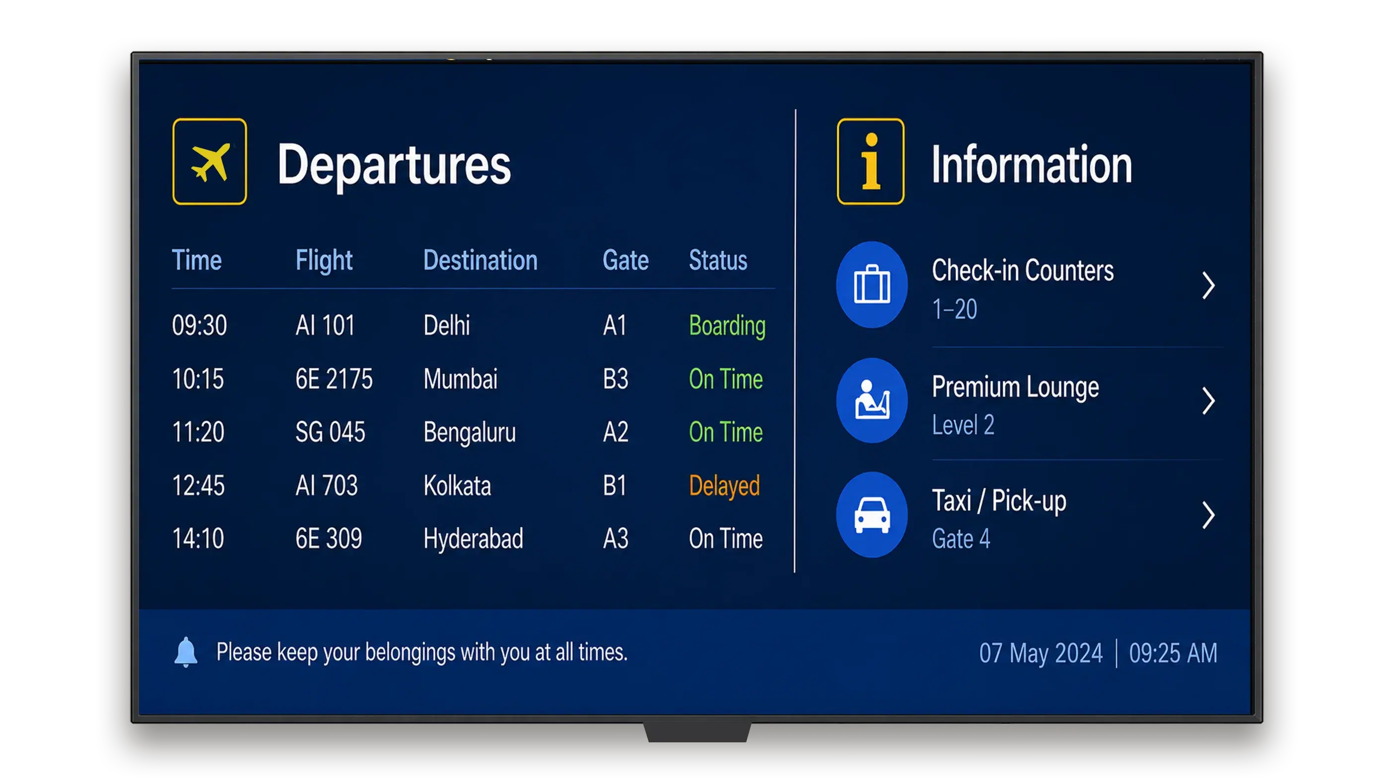 Flight information display system — Pickcel