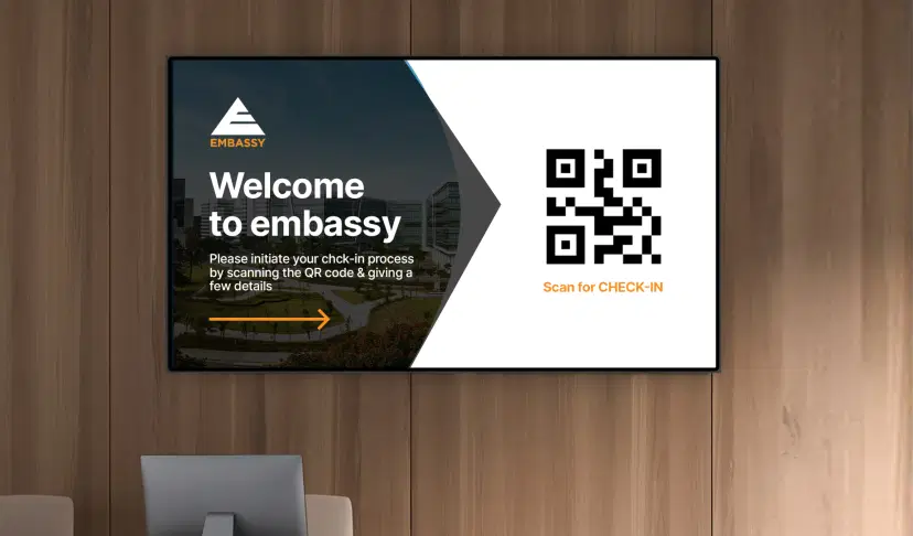 Embassy Group office with digital screens