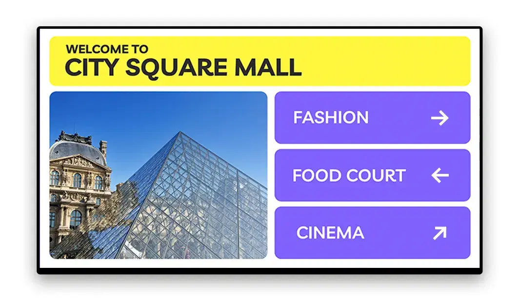 Shopping centre digital wayfinding signage