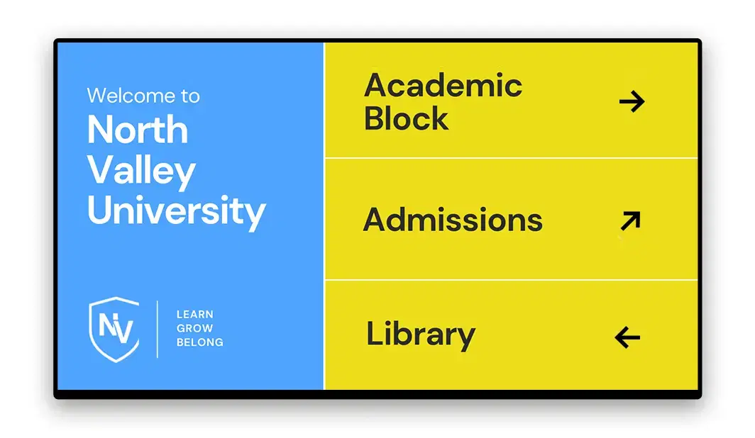 University campus digital wayfinding signage