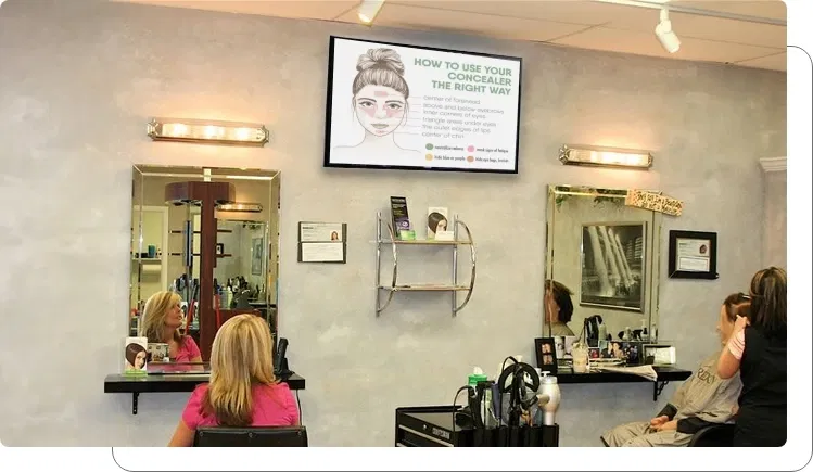 Beauty tips on digital signage