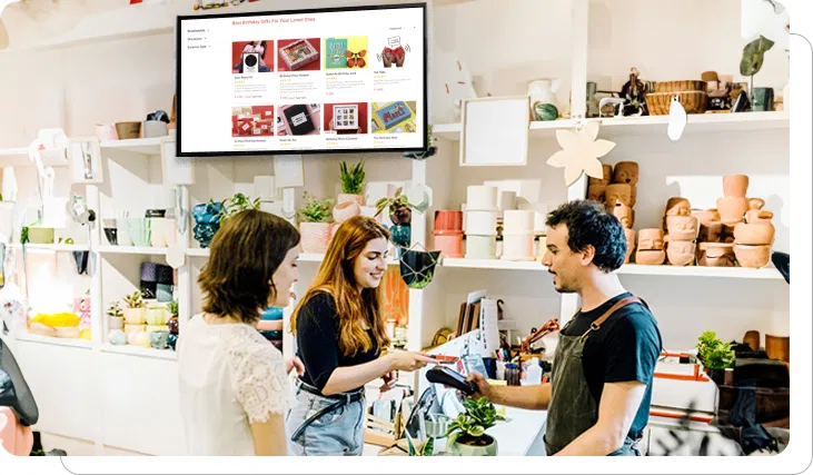 Digital signage inspiring creativity in gift stores Digital signage inspiring creativity in gift stores