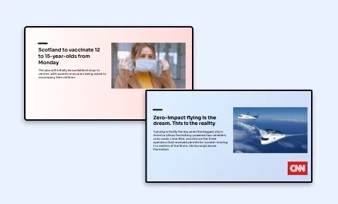 CNN news app preview showing two different color themes in digital screens CNN news app preview showing two different color themes in digital screens