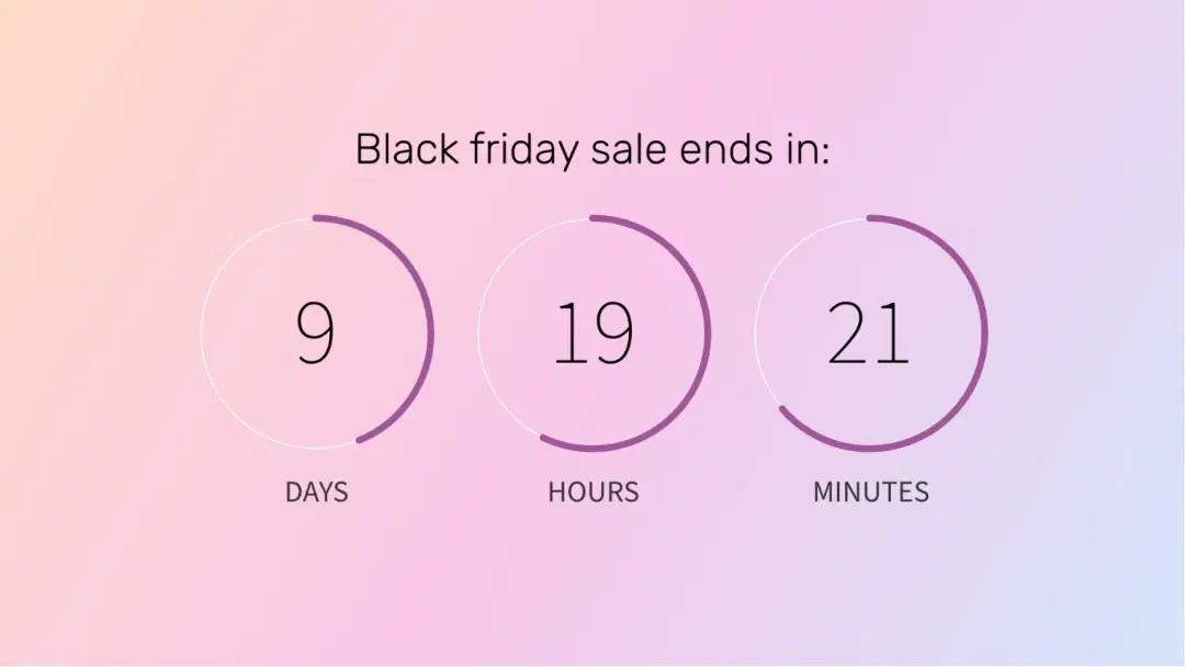 Countdown app layout preview showing transparent background and timer set to end in 9 days 19 Hours and 21 Minutes Countdown app layout preview showing transparent background and timer set to end in 9 days 19 Hours and 21 Minutes