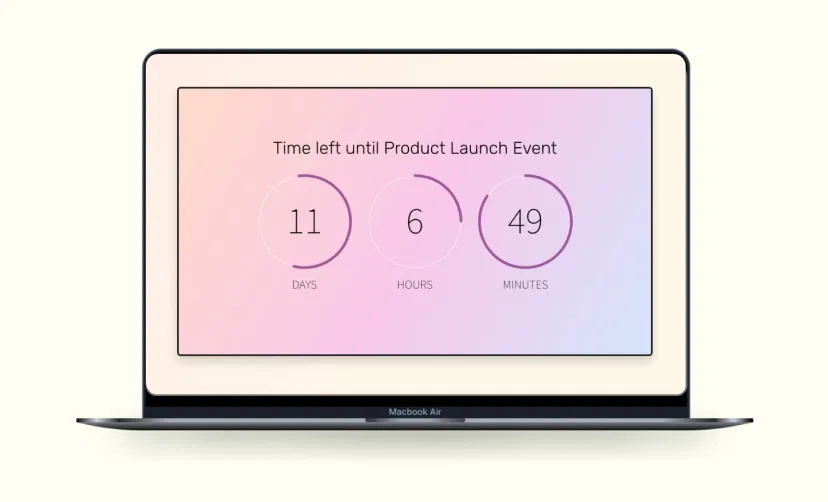Countdown app preview screen to check how will the app content look in the digital signage screen before publishing Countdown app preview screen to check how will the app content look in the digital signage screen before publishing