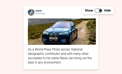 Facebook Plus digital signage app configuration window with feature to show / hide facebook post. Facebook Plus digital signage app configuration window with feature to show / hide facebook post.