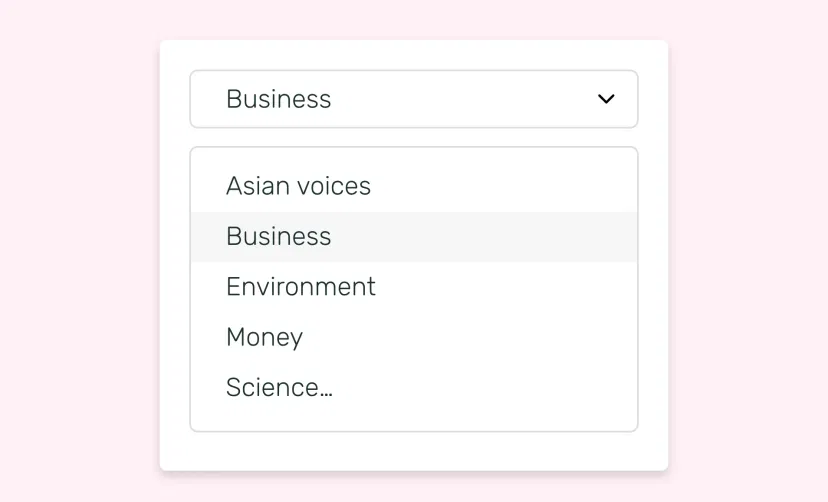 Choose your news topics screenshot Choose your news topics screenshot