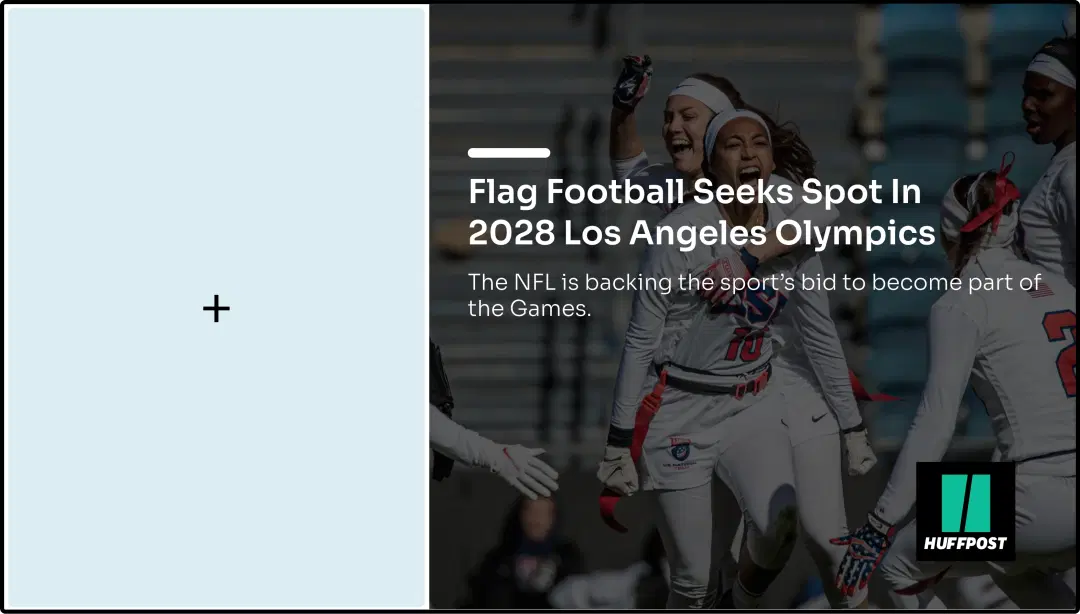 Step 2: Digital signage software interface showing composition window with HuffPost News app feed Step 2: Digital signage software interface showing composition window with HuffPost News app feed