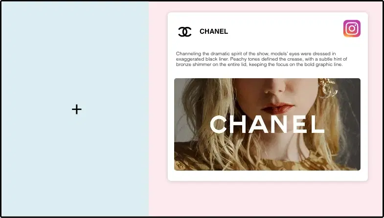 Step 2: Digital signage software interface showing composition window with Instagram app feed being displayed on the right Step 2: Digital signage software interface showing composition window with Instagram app feed being displayed on the right