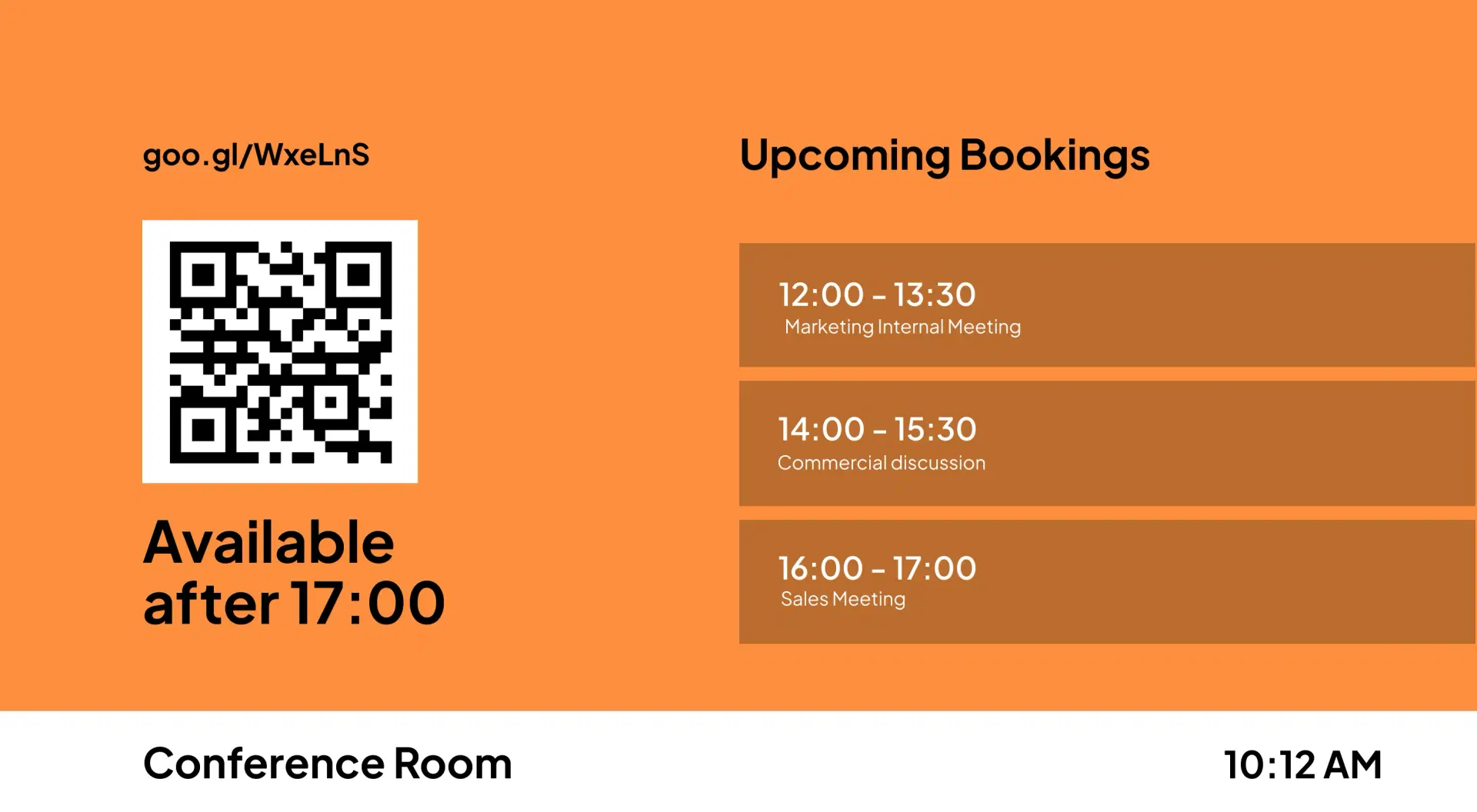 Meetings Calendar digital signage screen 2 Meetings Calendar digital signage screen 2