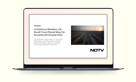 NDTV News app preview screen to check how will the app content look in the digital signage screen before publishing NDTV News app preview screen to check how will the app content look in the digital signage screen before publishing