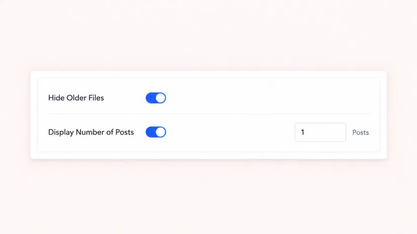 OneDrive app settings showing display number of posts set to one OneDrive app settings showing display number of posts set to one