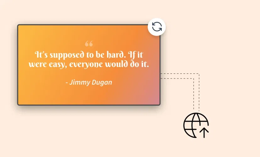 digital signage screen displaying quote with black font and white background using Pickcel software digital signage screen displaying quote with black font and white background using Pickcel software