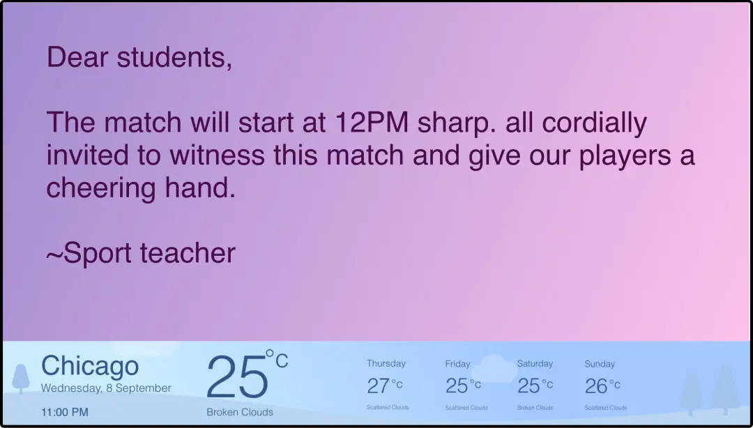 Step 3: Digital signage software interface showing composition window with Twitter Plus app feed Step 3: Digital signage software interface showing composition window with Twitter Plus app feed