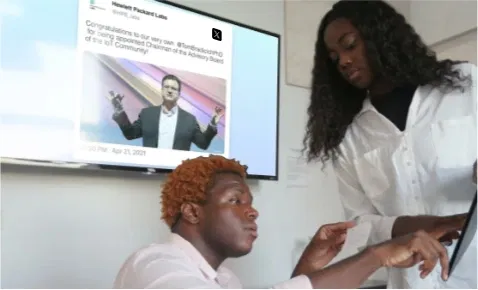 Digital signage screen placed at office meeting room showing brand's tweets using Pickcel's Twitter Plus app. Digital signage screen placed at office meeting room showing brand's tweets using Pickcel's Twitter Plus app.