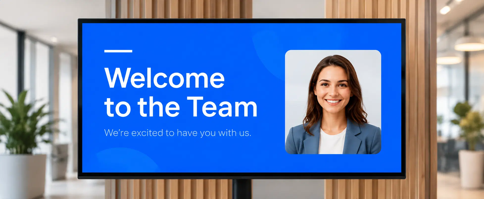 Workplace screen showing a Welcome to the Team message