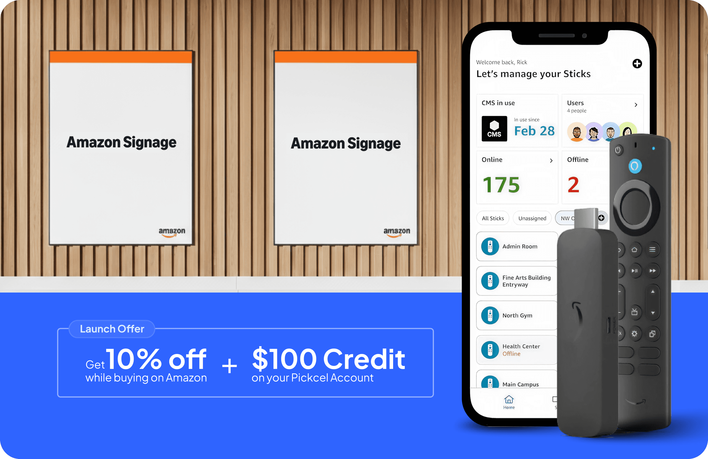 Amazon Signage Stick with Pickcel Amazon Signage Stick with Pickcel