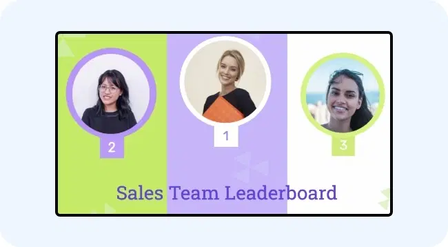 A day greeting on an office digital signage screen A day greeting on an office digital signage screen