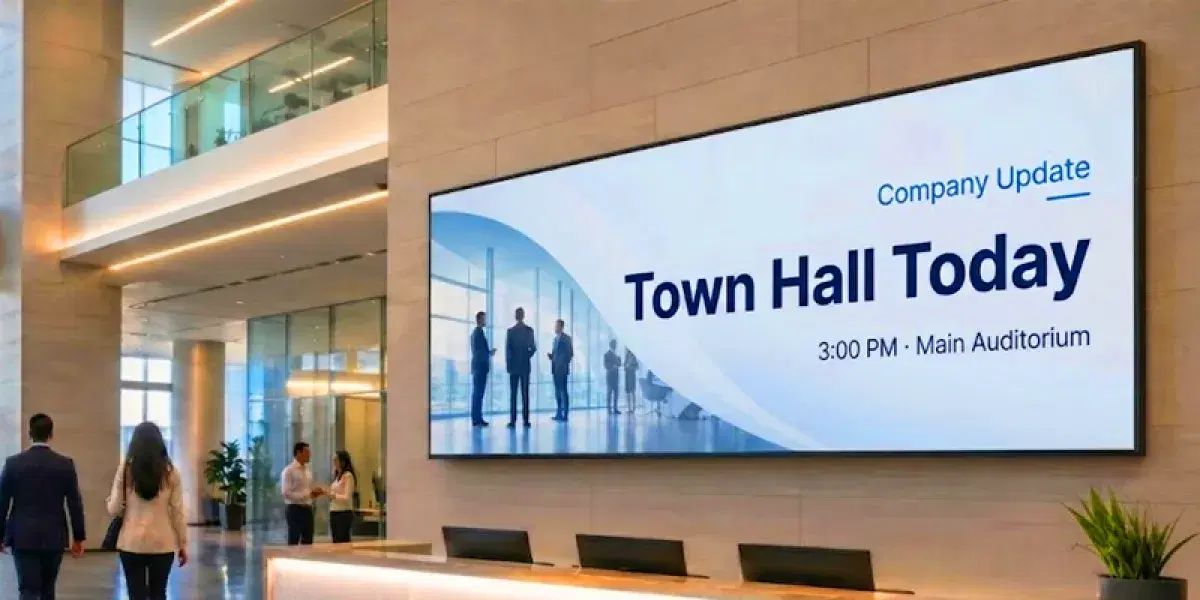 Corporate digital signage for enterprise environments managed by Pickcel Corporate digital signage for enterprise environments managed by Pickcel