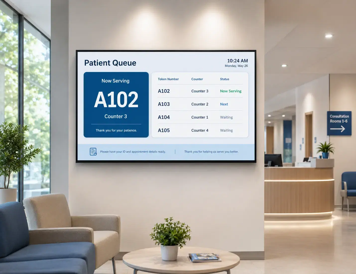 Healthcare digital signage in a hospital environment Healthcare digital signage in a hospital environment